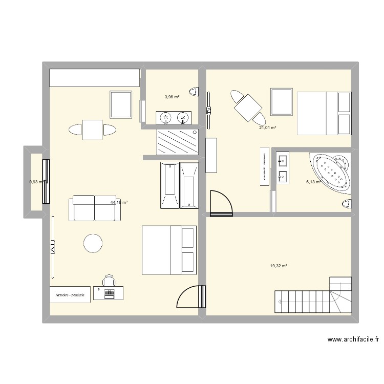 Futur projet 4. Plan de 6 pièces et 96 m2