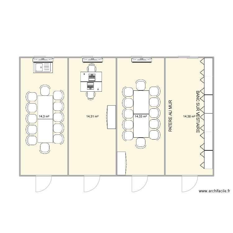 EIFFAGE CHANTIER LYON 7 CEGELOG. Plan de 4 pièces et 57 m2