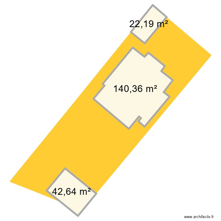 chambre. Plan de 3 pièces et 205 m2