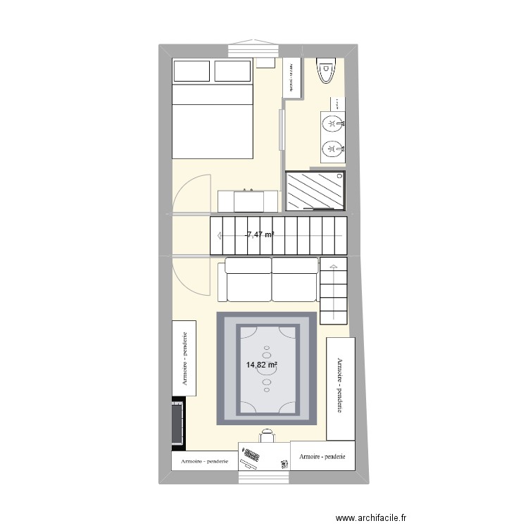 premier étage housie dax 2. Plan de 2 pièces et 18 m2