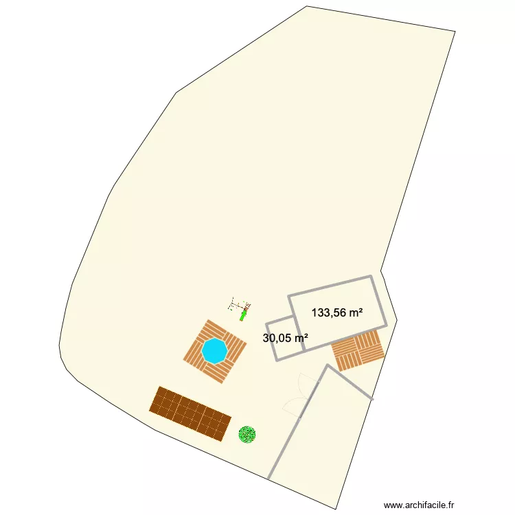 TERRAIN. Plan de 2  et 164 m²