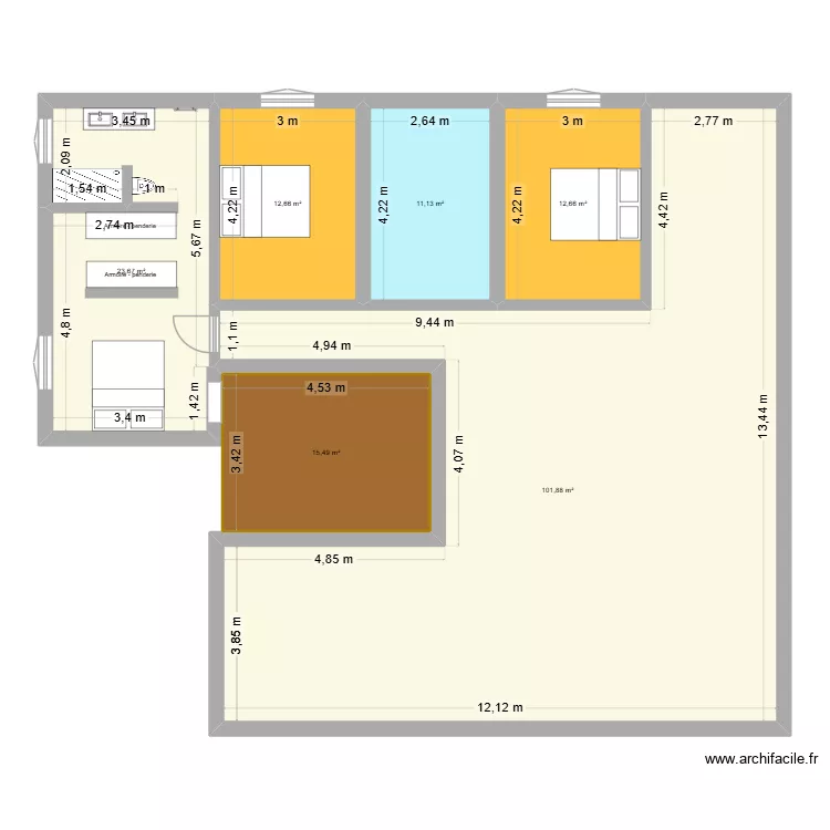 Maison Buchy. Plan de 6  et 177 m²