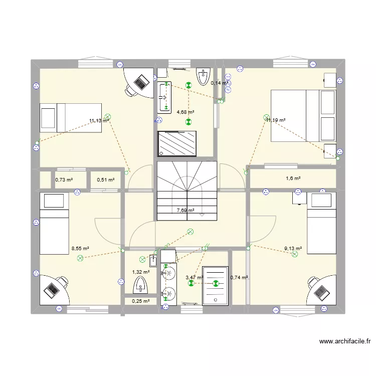 Maison Cormeilles-1er Etage-V3. Plan de 