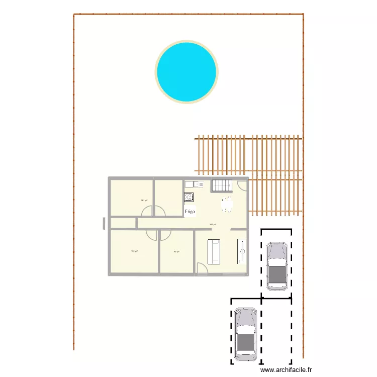 maison. Plan de 4  et 72 m²
