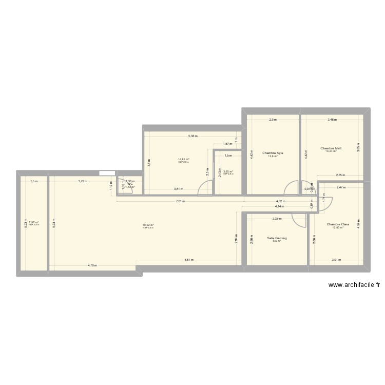Maison Perso. Plan de 9 pièces et 126 m2