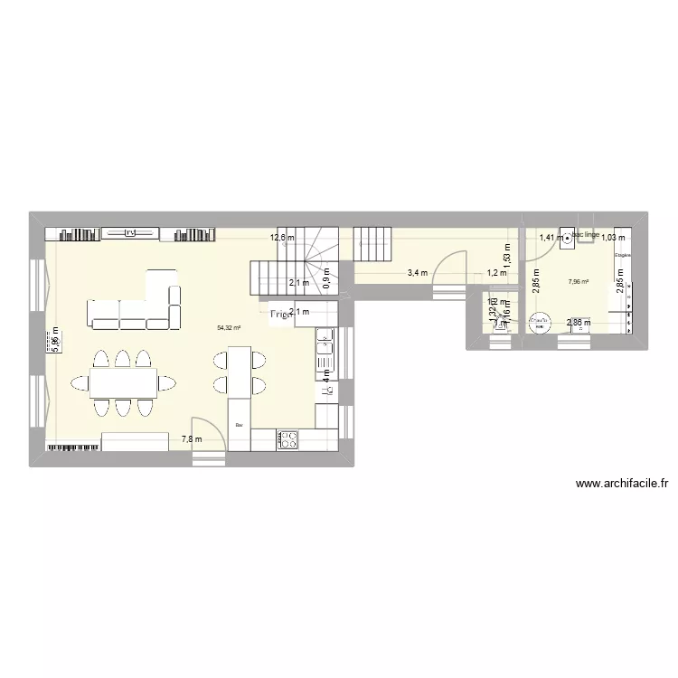 MAISON RDC. Plan de 3 et 62 m² MAISON RDC. Plan de 3 et 62 m²