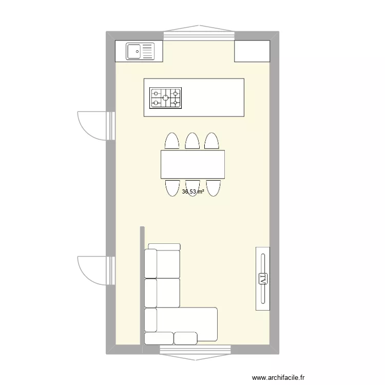 R&eacute;no Caro 2. Plan de 1  et 37 m²