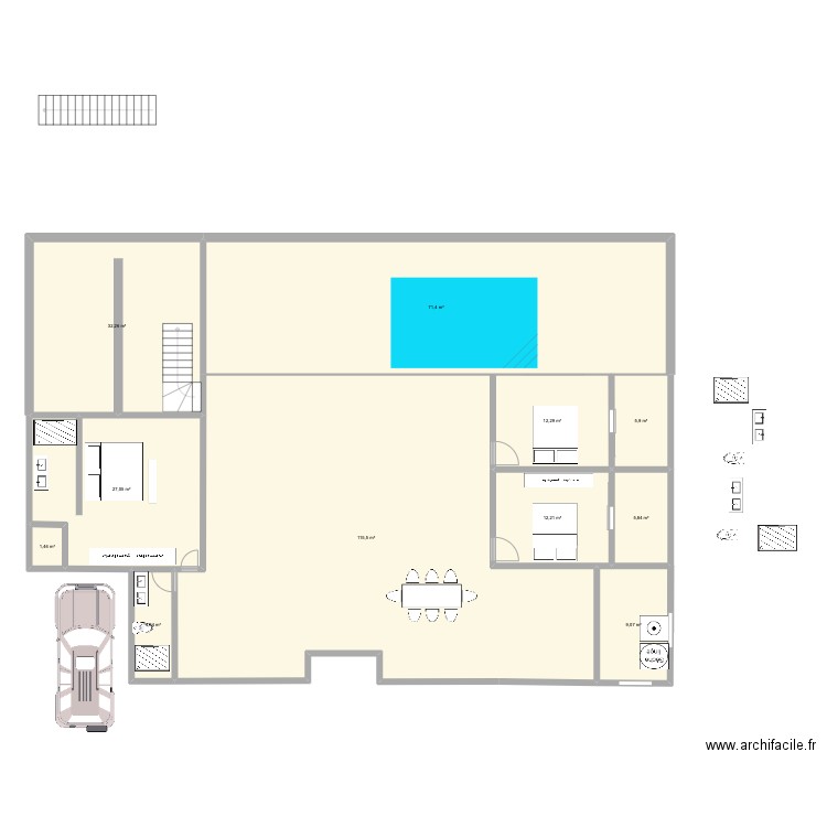 xxx. Plan de 11 pièces et 298 m2