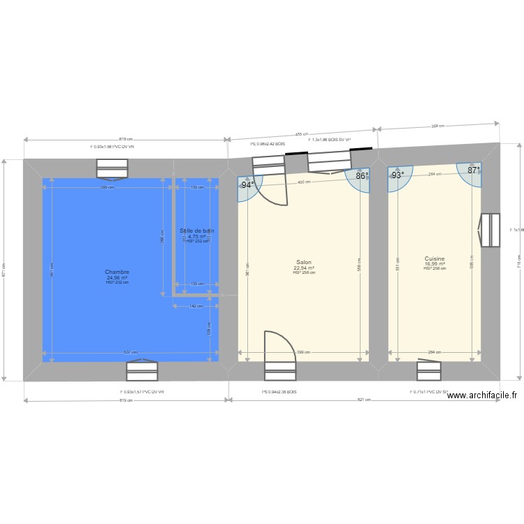 ML24004094. Plan de 4 pièces et 70 m2