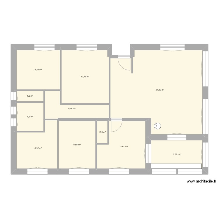 Essai David. Plan de 11 pièces et 111 m2