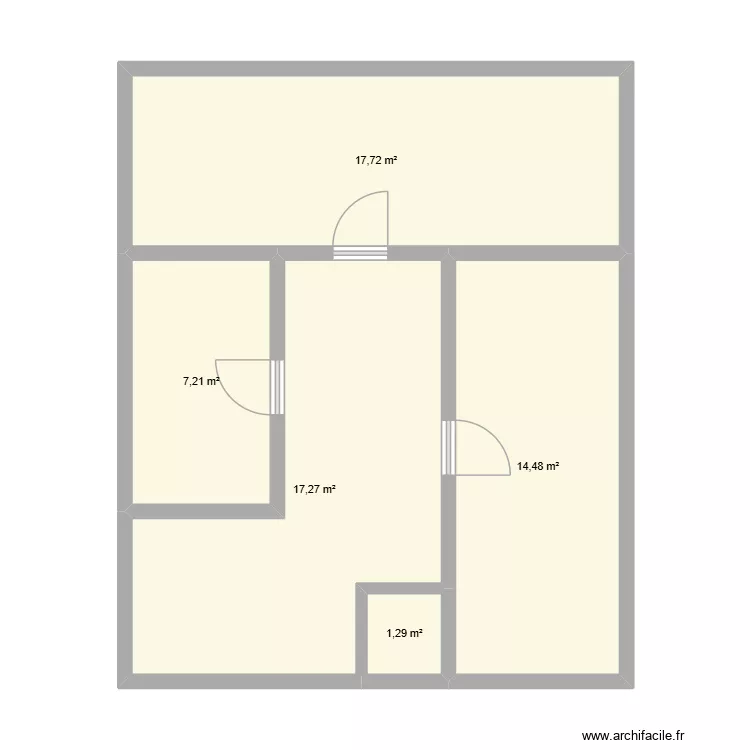 BAT 221 ETAGE. Plan de 5  et 58 m²
