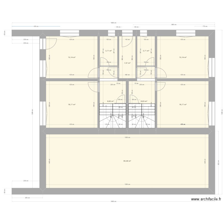 20240304 Projet Rénovation Mury . Plan de 12 pièces et 156 m2