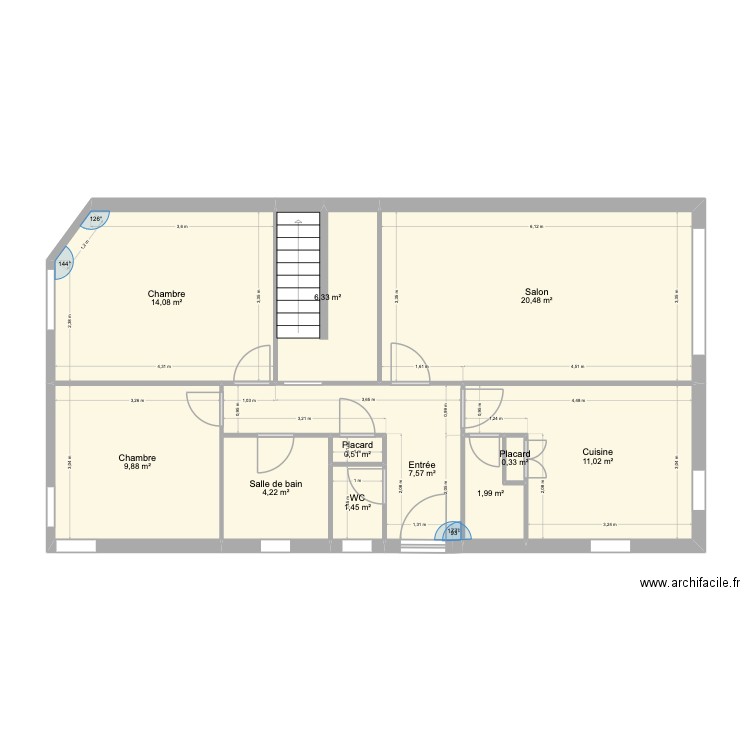 127 av d'enghien RDC V1. Plan de 11 pièces et 78 m2