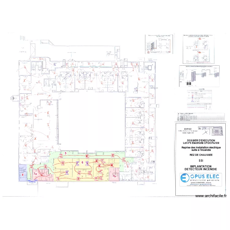 EHPAD RDC DF SSI. Plan de 5  et 472 m²