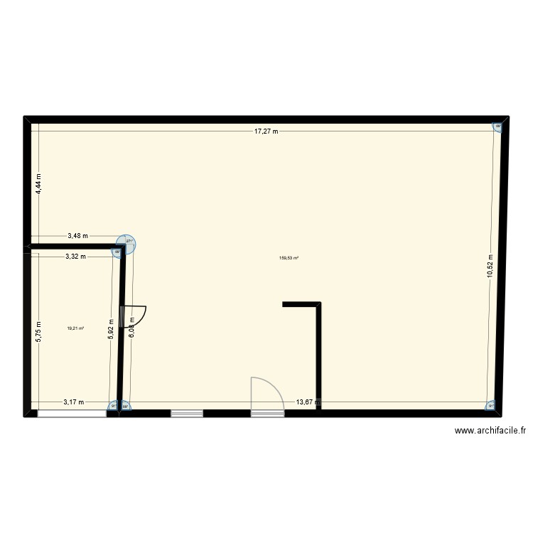 Plan1 DANGLA. Plan de 2 pièces et 179 m2