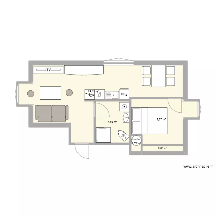 Appart caroline. Plan de 5 et 38 m² Appart caroline. Plan de 5 et 38 m²