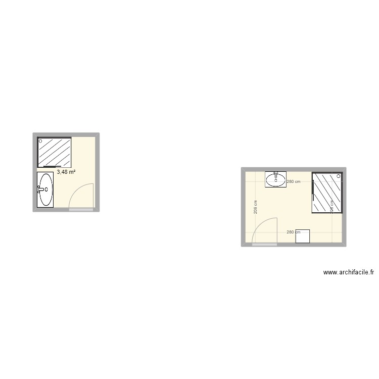 Début Décembre . Plan de 2 pièces et 9 m2