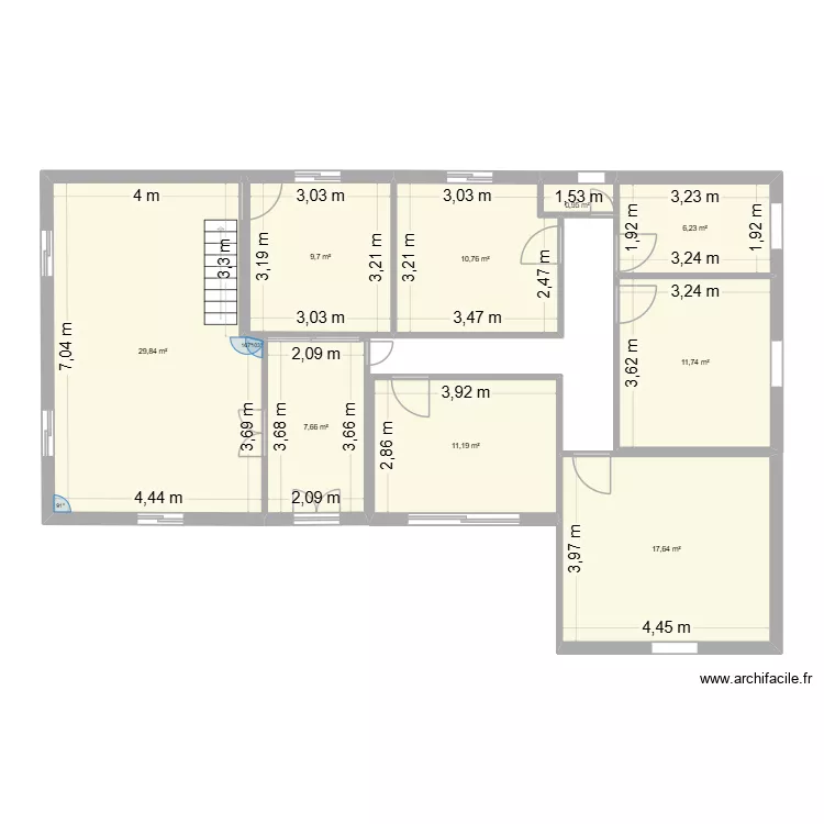 RDC ARTASSENX. Plan de 9  et 106 m²