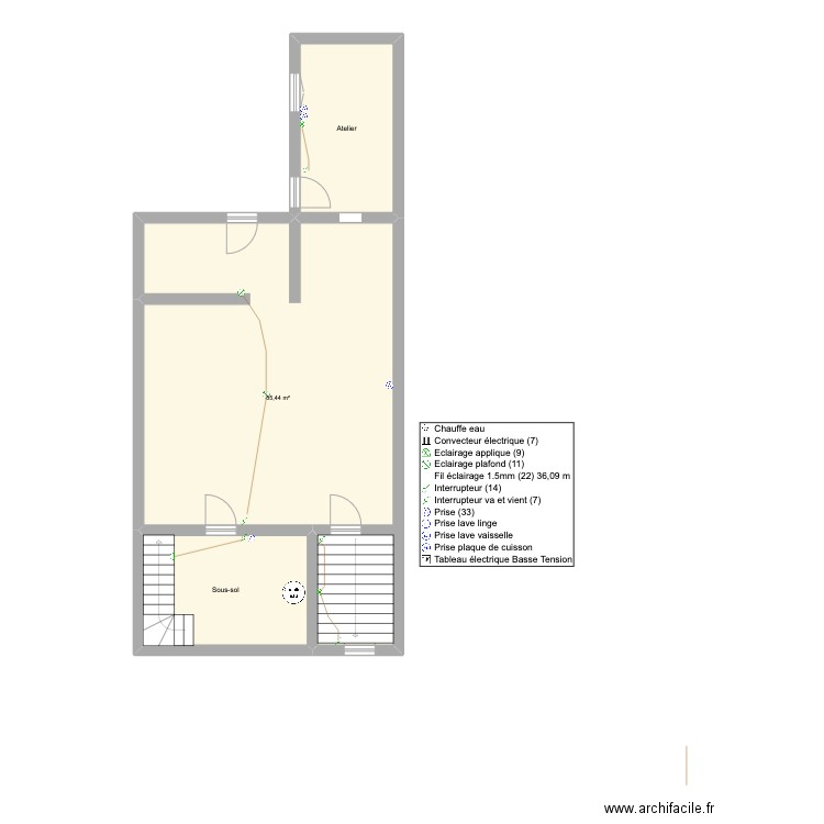Maison Royer. Plan de 17 pièces et 297 m2