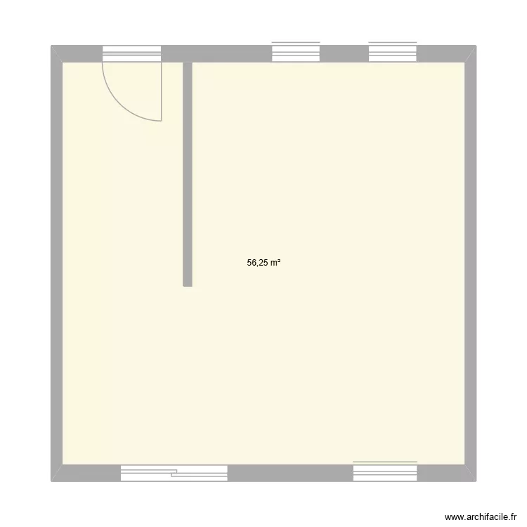 plan logement adapt&eacute; pers ag&eacute;es. Plan de 1 Pièce et 56 m²
