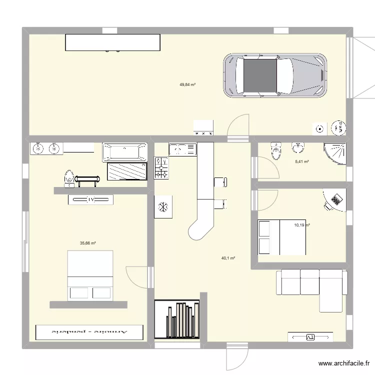 PLAN RECTANGLE 140m2. Plan de 