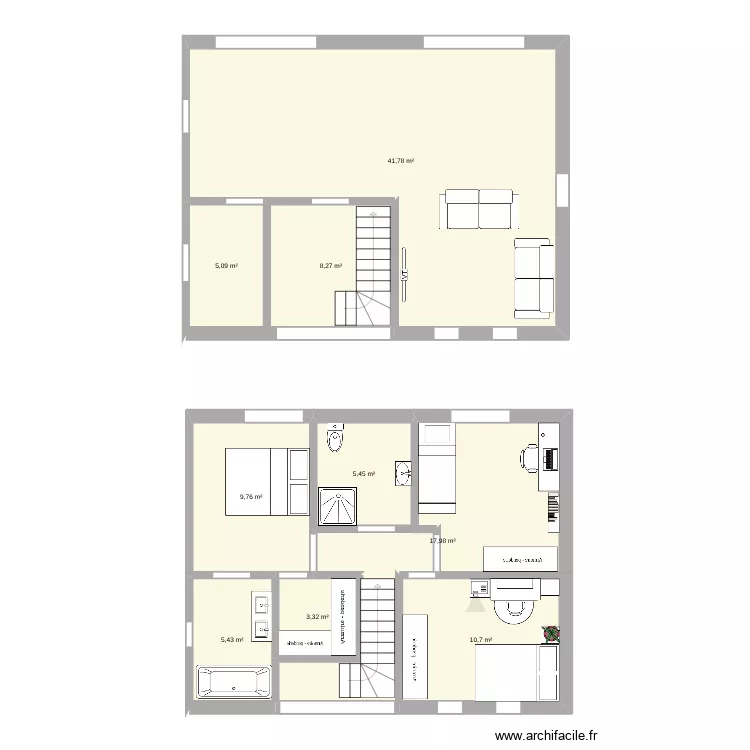 Sh04. Plan de 9  et 108 m²