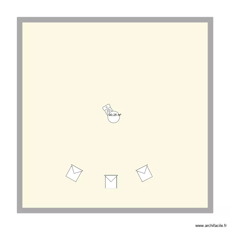 Plan au sol toilette. Plan de 1 pièce et 90 m²