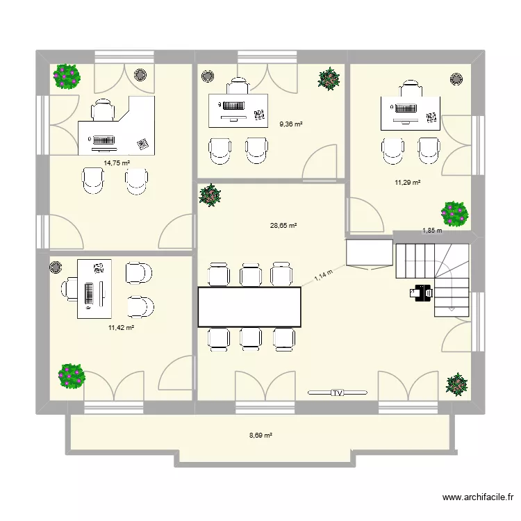 R+1 CAFPI V2 bis. Plan de 6  et 84 m²
