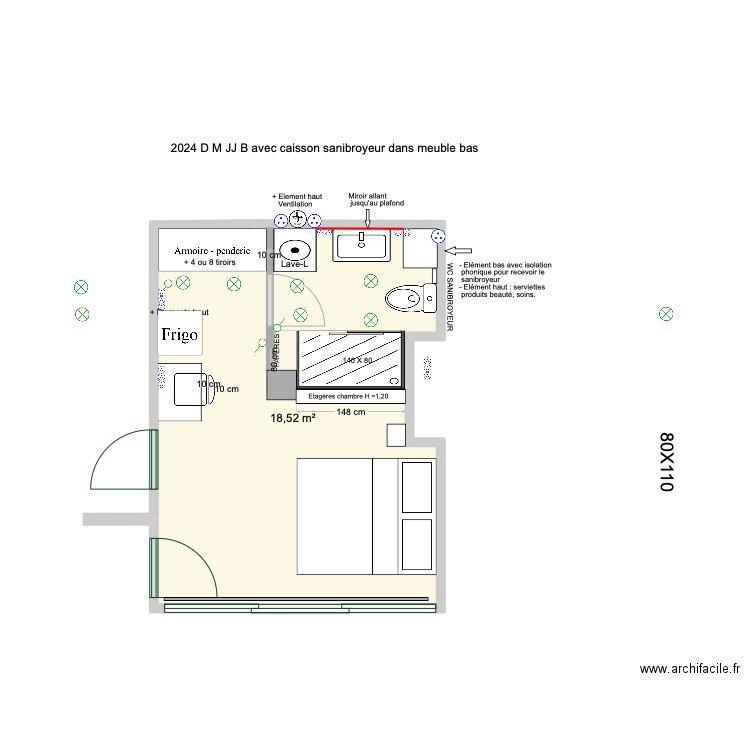 Monica 2023 MJJ Proposition Collin 3. Plan de 1 pièce et 19 m2