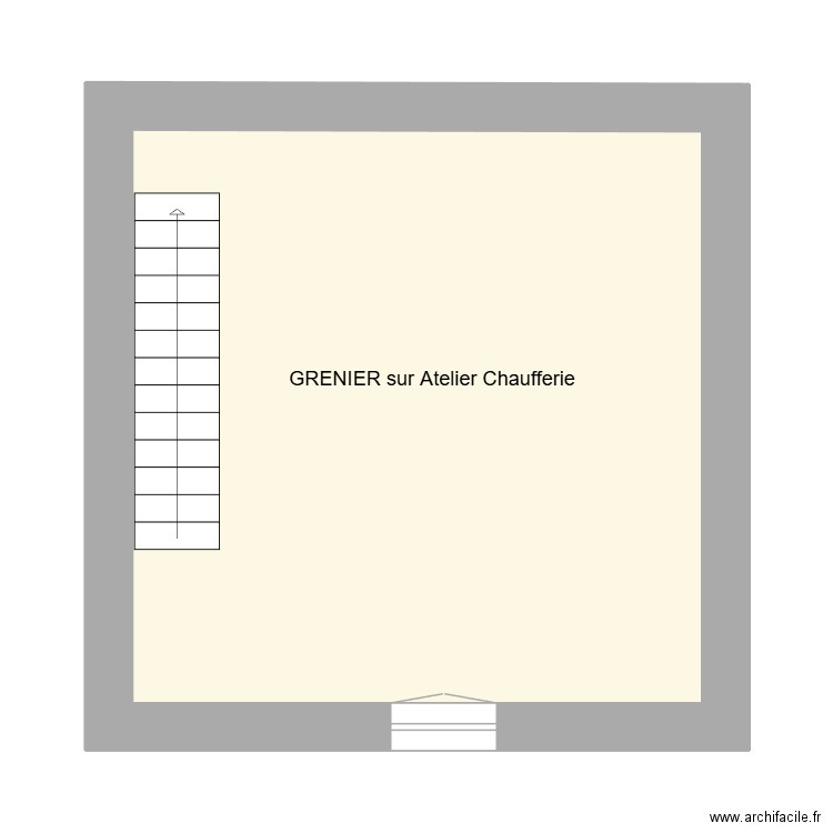 Cruguel ETG v10-Grenier sur Atelier Chaufferie. Plan de 1 pièce et 29 m2