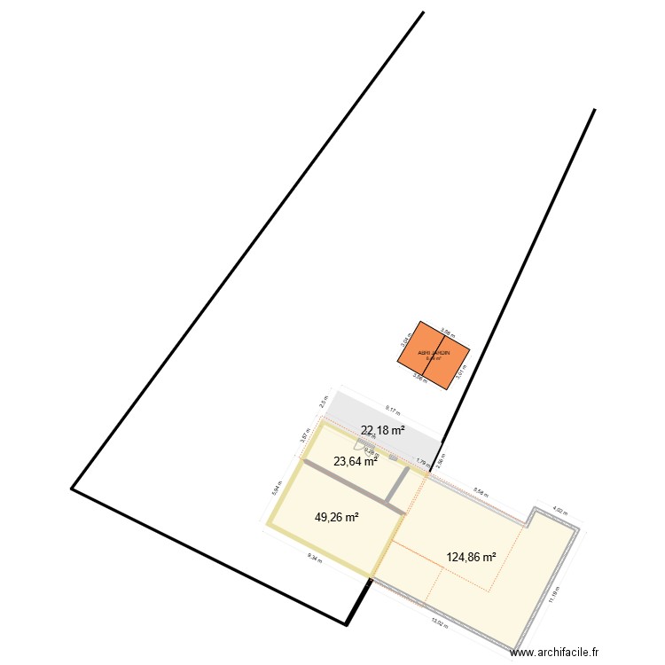 PLAN DE MASSE AVANT TRAVAUX. Plan de 9 pièces et 426 m2