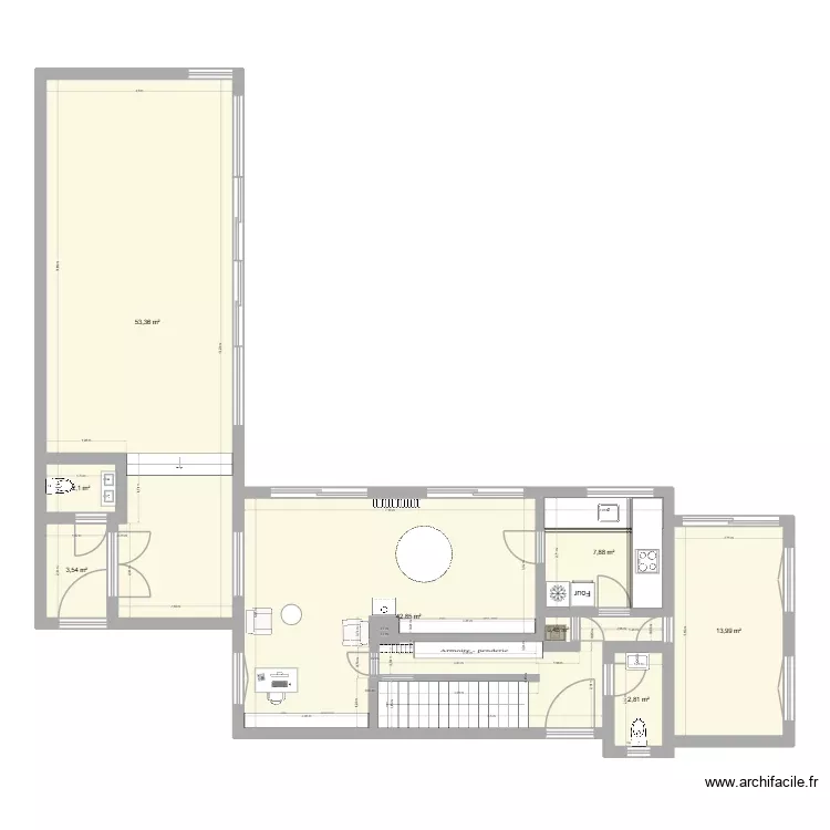 Bussière new travaux pte cuisine 002. Plan de 8 Pièces et 127 m² Bussière new travaux pte cuisine 002. Plan de 8 Pièces et 127 m²
