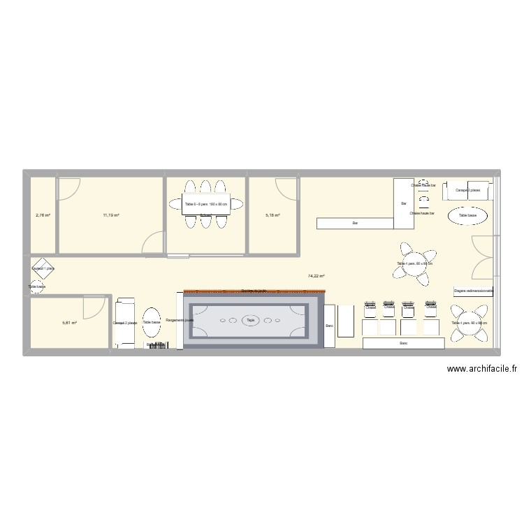Nid Créa 2. Plan de 6 pièces et 107 m2