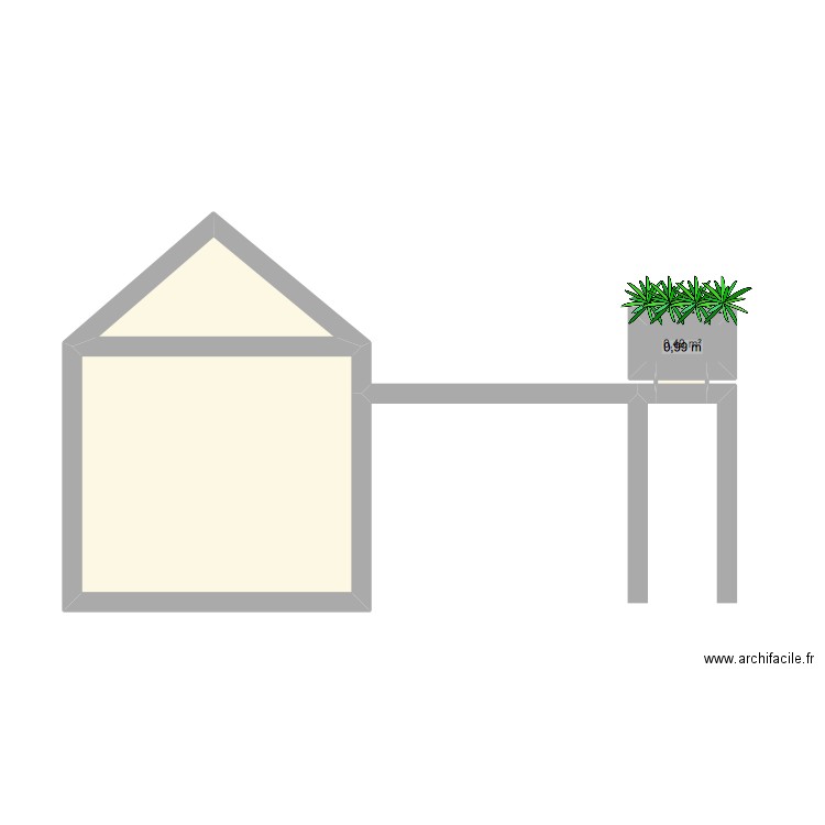 BRISE VUE. Plan de 4 pièces et 15 m2