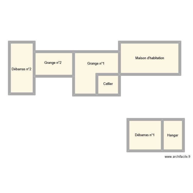 riffet dependance. Plan de 7 pièces et 76 m2