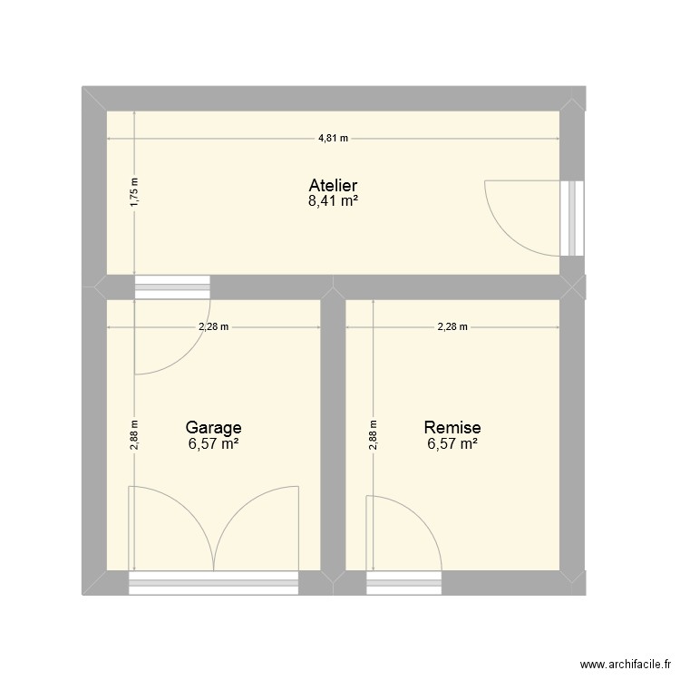 luc2. Plan de 3 pièces et 22 m2