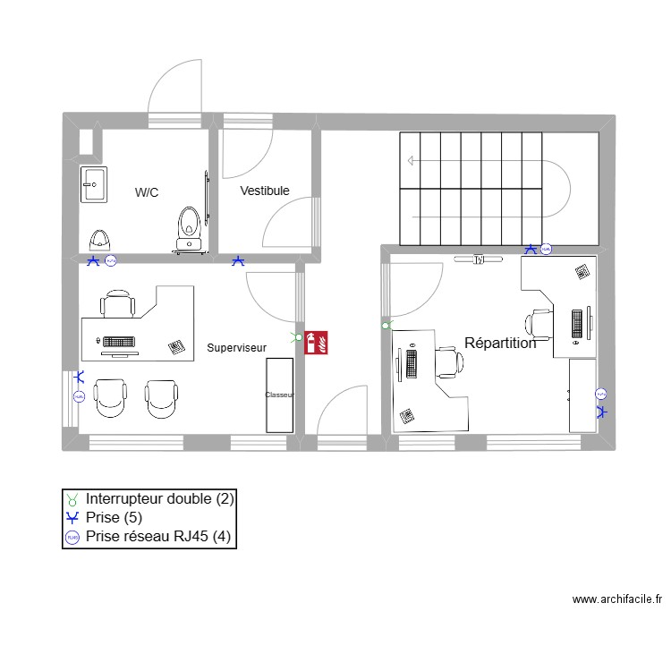 Rez-de-chaussée SJ 1400 Louis-Marchand. Plan de 6 pièces et 39 m2