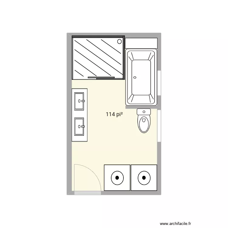Salle de bain Vincent #4. Plan de 