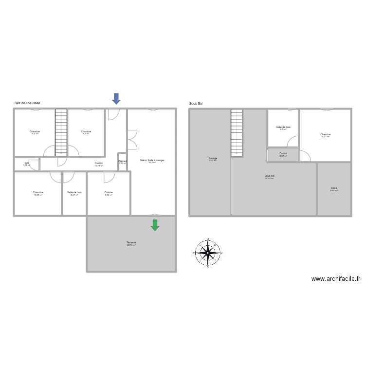 Maison Lagney. Plan de 17 pièces et 202 m2