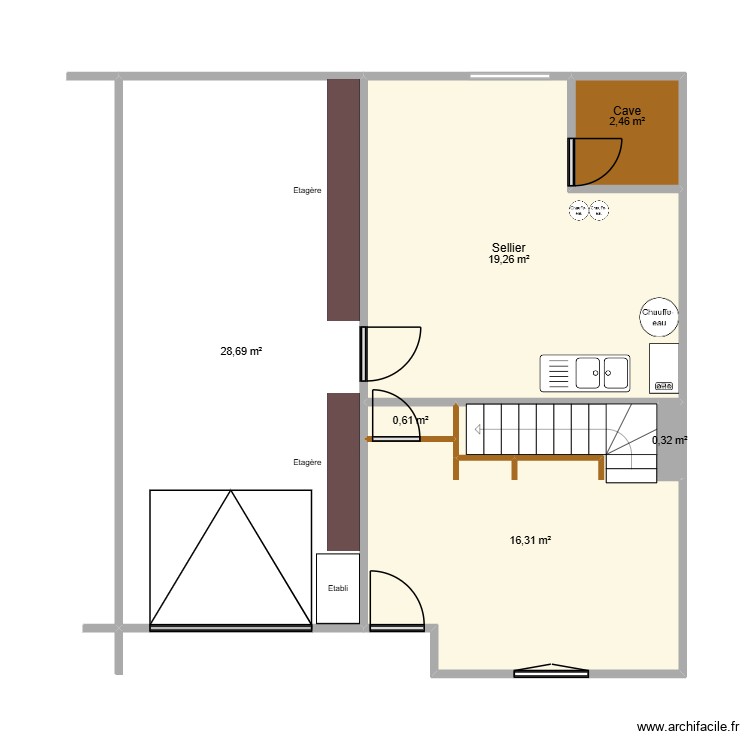 Sous sol. Plan de 0 pièce et 0 m2 Sous sol. Plan de 0 pièce et 0 m2