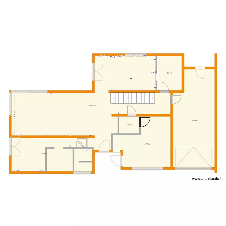 Rez de chauss&eacute; + &eacute;tage gaine au sol PC + RJ. Plan de 11  et 230 m²