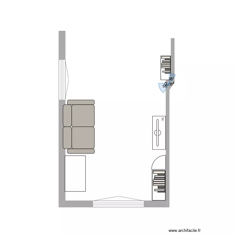 salon. Plan de 1 Pièce