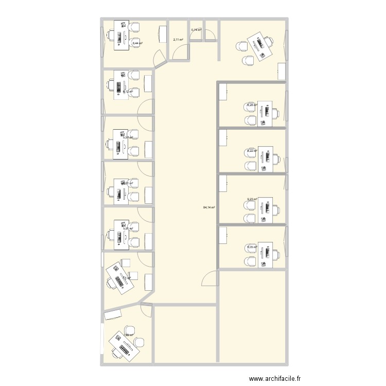 francois. Plan de 14 pièces et 168 m2