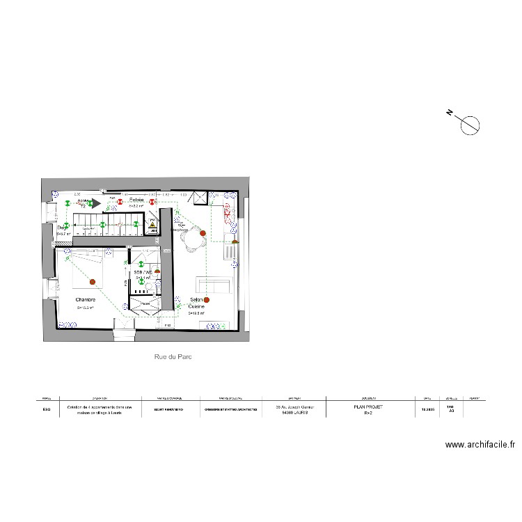 PLAN ELECTRICITE LAURIS R+2. Plan de 0 pièce et 0 m2