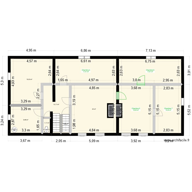 OZOLLES. Plan de 23 pièces et 403 m2