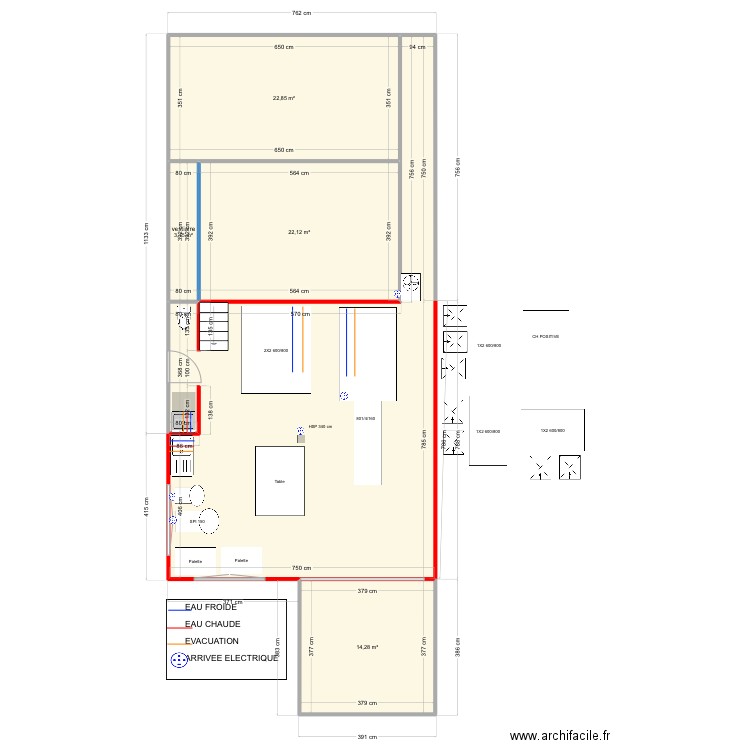 vigneron. Plan de 5 pièces et 128 m2