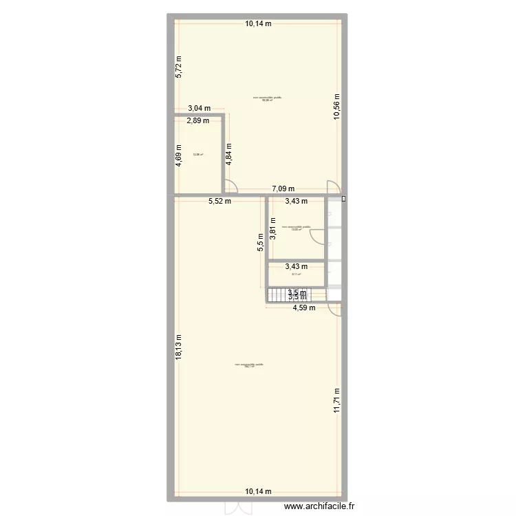 le klub. Plan de 25  et 545 m²