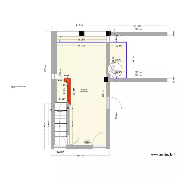 AGH CUBE EN VERRE / complet reprise escalier. Plan de AGH CUBE EN VERRE / complet reprise escalier. Plan de