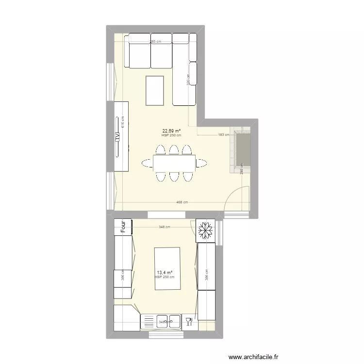 Salle a manger. Plan de 