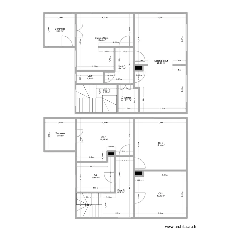 MOUILLET 2. Plan de 18 Pièces et 131 m² MOUILLET 2. Plan de 18 Pièces et 131 m²
